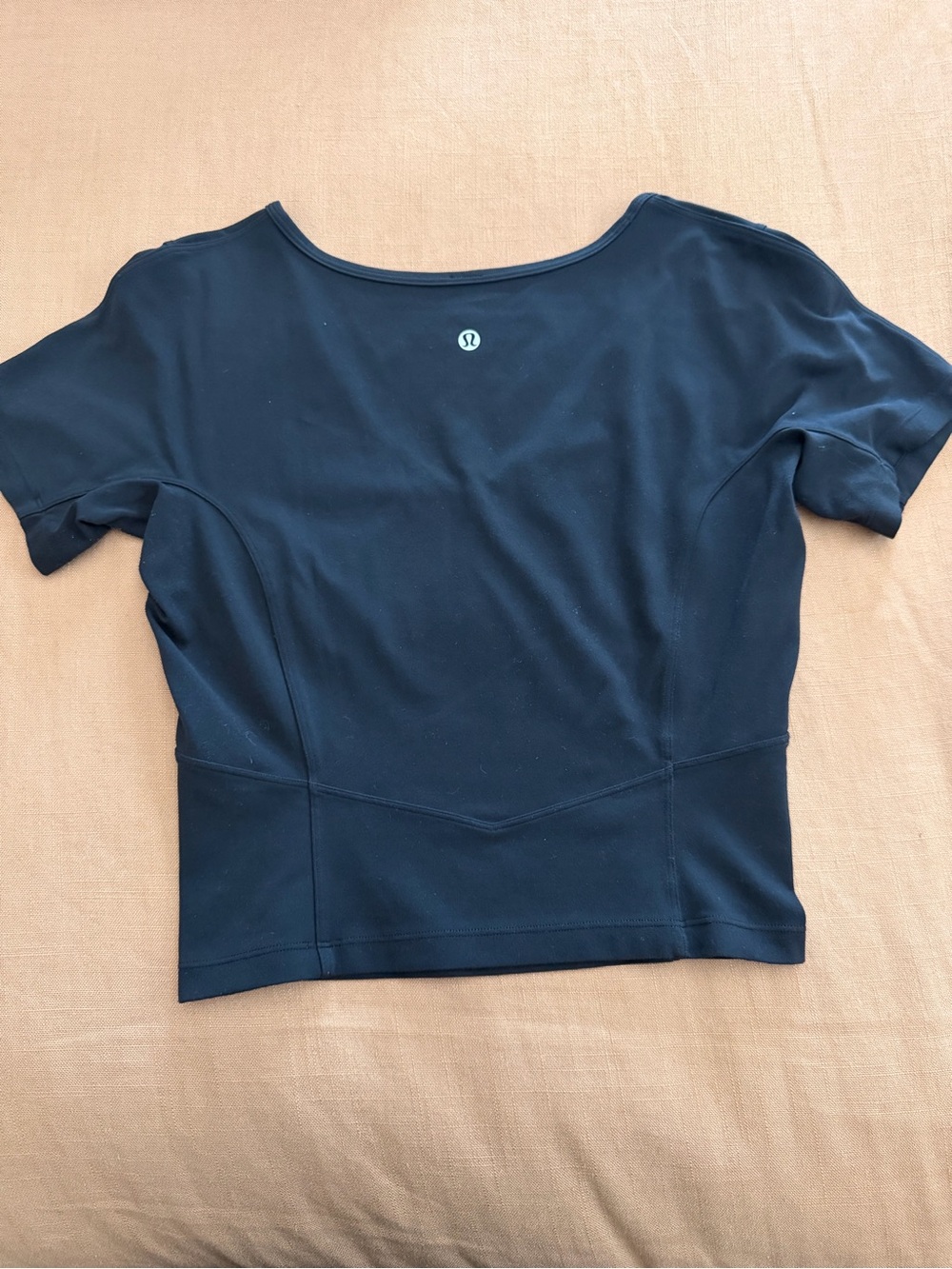 lululemon athletica Black Short Sleeve Cropped Athletic Top